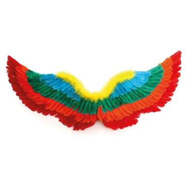 Imagem de Asa de Fênix Colorida arco-íris para Fantasia tamanho Adulto com elást