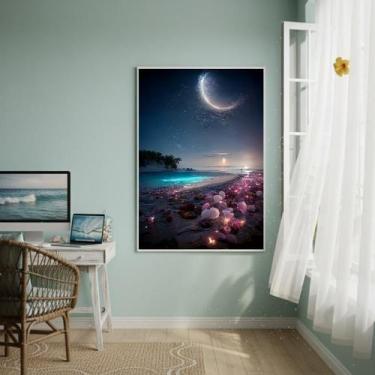 Imagem de Quadro Decorativo Oceano Estrelado-70X50Cm - Quadros On-Line