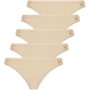 Imagem de Kit 5 Calcinha Tanga Clássica Algodão Loba Lupo 40354-001, Nude, GG