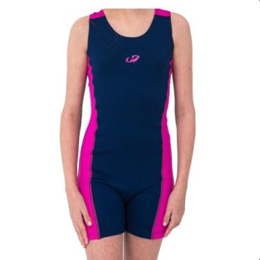 Imagem de Macaquinho Infantil Helanca Com Detalhe para Natação e Piscina, Hammerhead, Marinho/Pink, Tam 12