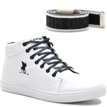 Imagem de Kit De Tênis Casual Sola Macia E Costura Reforçada Polo Plus Com Cinto