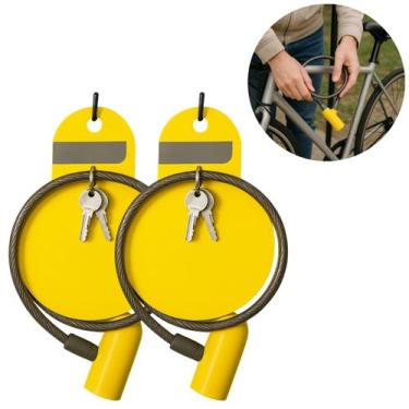 Imagem de 2 Cadeados Corrente Com Trava e Chave Para Bicicleta 60cm - Your House