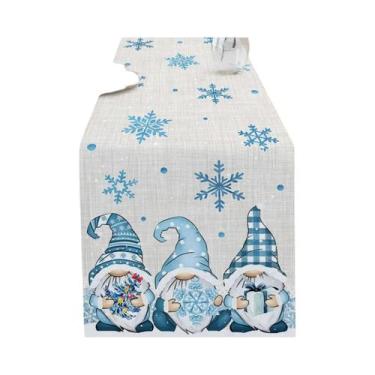 Imagem de Caminho De Mesa De Natal Com Tema De Papai Noel Em Tecido Macio Para D