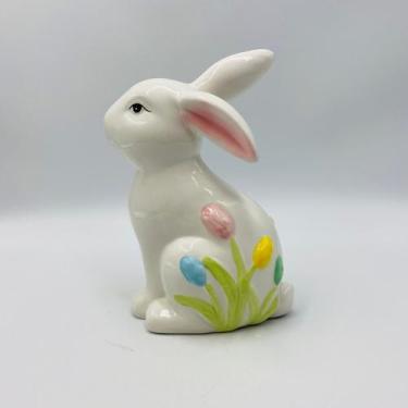 Imagem de Enfeite Coelho Cerâmica com Tulipas 17x10cm - ROJEMAC