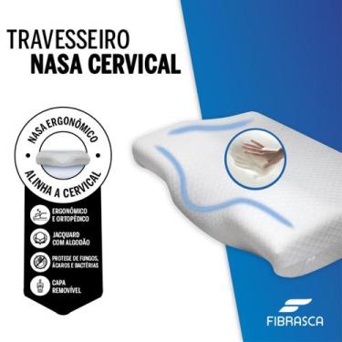 Imagem de Travesseiro Nasa Cervical Ortopédico Confortável Ergonômico Fibrasca C