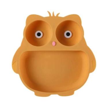 Imagem de Prato De Silicone Para Crianças Com Design De Coruja, Com Ventosa E Co