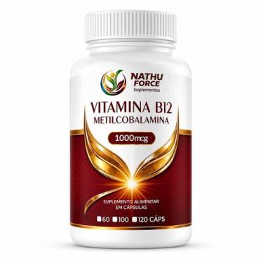 Imagem de Vitamina B12 Metilcobalamina 1000mcg  3 Potes de 180 Cápsulas - Nathu 