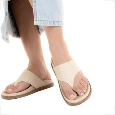 Imagem de Sandália Rasteirinha Chinelo Dedo Papete  Feminina Tendencia Moda - 4L
