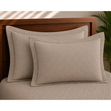 Imagem de Kit 2 Capa de Travesseiro Matelada 70x50cm com Aba Americana para Cama