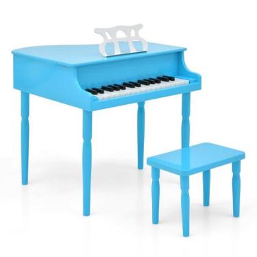 Imagem de Piano Infantil Costzon de 30 Teclas - Brinquedo de Madeira com Suporte