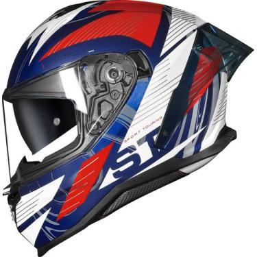 Imagem de Capacete norisk strada ii 2 st sport touring branco azul vermelho, 60/