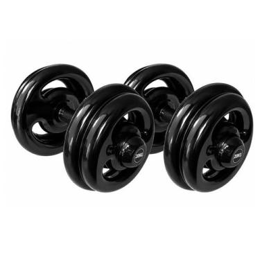 Imagem de Kit Par Dumbell Emborrachado FitnessMusculação Academia 20Kg