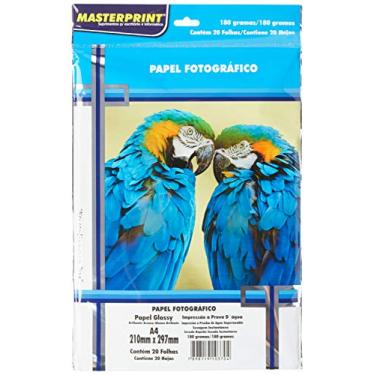 Imagem de Papel Fotográfico, Inkjet, Glossy, 180g, Masterprint, Multicor, A4, Pacote de 20