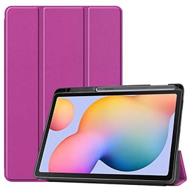 Imagem de Tampas de tablet Para SumSung Galaxy Tab S6 Lite 10.4" (SM-P610 / 615) Tampa do caso da tabuleta, macia Tpu. Capa de proteção com auto vigília/sono Capa protetora da capa (Color : Purple)