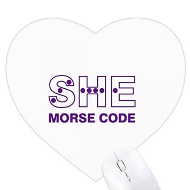 Imagem de Mousepad Morse Code She Dot-line Expression Heart Tapete de borracha para escritório