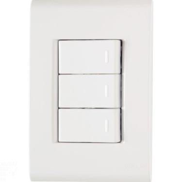 Imagem de Conjunto 4x2 com 3 Interruptores Simples Tramontina Liz 10 A 250 V Branco Tramontina