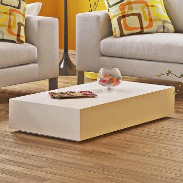 Imagem de Mesa de Centro Retangular Bely - 100% MDF - Acabamento em Laca Branco