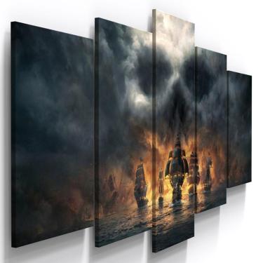 Imagem de Quadros Decorativos Rock Caveira Caravela Bar Quarto 