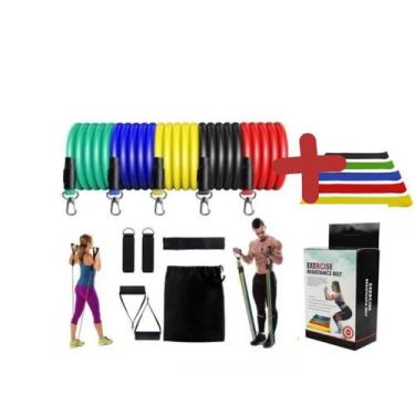 Imagem de Kit Faixa Elastica Para Exercicios 5 Mini Bands + Elastico Extensor 11