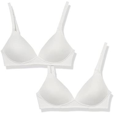 Imagem de Warner's Sutiã feminino Blissful Benefits sem fio levanta camiseta pacote com 2 04003w, branco/branco., 36D