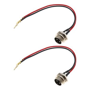 Imagem de Conector de porta de carregamento de scooter elétrico, 2 peças, conector de carregador em linha de 3 pinos, 2 fios, porta de carregamento redondo (3 pinos), porta de carregamento inteligente com auto-equilíbrio