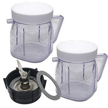 Imagem de Lâmina de triturador de gelo 4961 de substituição com mini frasco 4937 de 1 xícara, compatível com liquidificadores Oster Fusion, liquidificadores Osterizer e liquidificador de centros de cozinha, liquidificador Mini Blend e liquidificador Blend N Store (3)