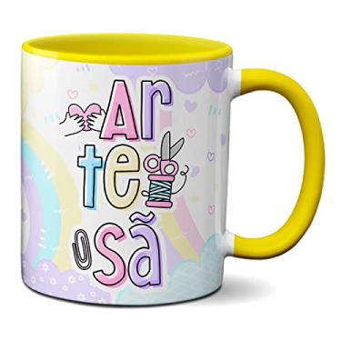 Imagem de Caneca Artesã Profissão Artesanato Presente Criativo Fofo (Amarela)