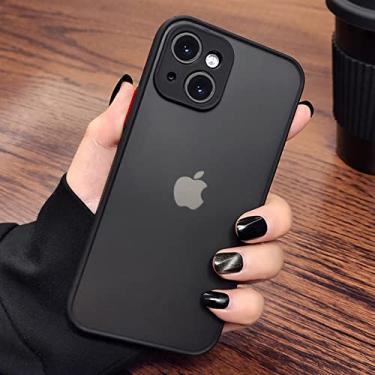 Imagem de Capa Armor Matte para iPhone 14 13 12 11 Pro Max XR XS X 7 8 Plus SE Mini Luxo Silicone Amortecedor Claro Capa Dura Preto para iPhone 13 Pro