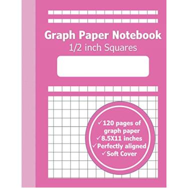 Imagem de Caderno quadriculado de papel quadriculado de 1,27 cm: papel quadriculado com quadrados grandes de 1,27 cm | 21,5 cm x 28,9 cm | Capa rosa mate | 120 páginas de papel quádruplo perfeito para matemática, ... (Caderno de composição de papel gráfico de 1,27 cm)