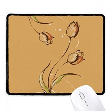 Imagem de Mousepad Tulip pintado à mão com flores e bordas costuradas