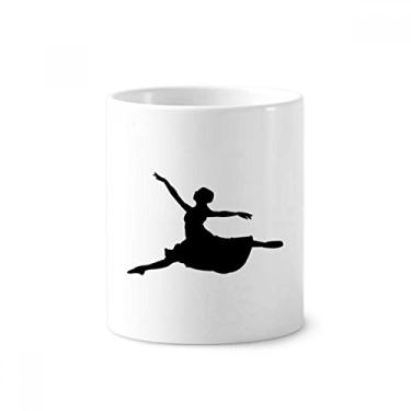 Imagem de Balé, salto, desempenho, dançarino, escova de dentes, caneca, copo de cerâmica branco, 355 ml
