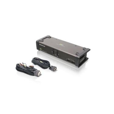 Imagem de IOGEAR Interruptor DVI KVMP de 2 portas com conjunto completo de cabos, (compatível com GCS1102 TAA), preto