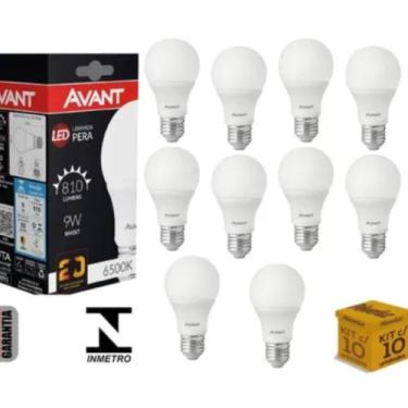 Imagem de Lâmpada Led Avant Kit 10 Unidades Bulbo 12W Branca Bivolt 6500K