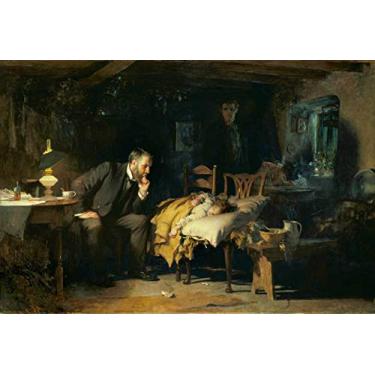 Imagem de O Doutor (1891) de Luke Fildes - 50x73 - Tela Canvas Para Quadro