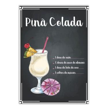 Imagem de Placa Decorativa A3 Bar Bebidas Drink Pina Colada Decoração Poster