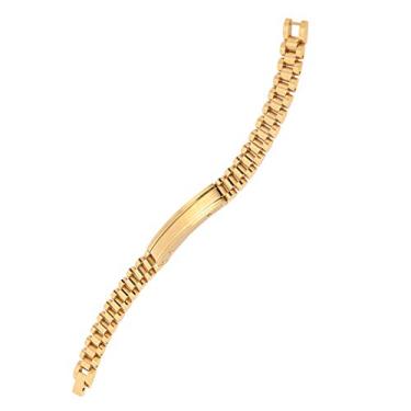Imagem de Pulseira, pulseira elegante de liga de aço inoxidável unissex de metal ouro, para presente de feriado masculino e feminino