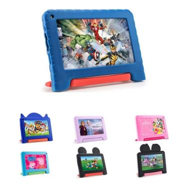 Imagem de Tablet Multilaser Infantil 128gb 4gb Ram Android 13  nb416 Tablet vingadores Frozen II, Disney Princesa, Disney Minnie, Patrulha Canina