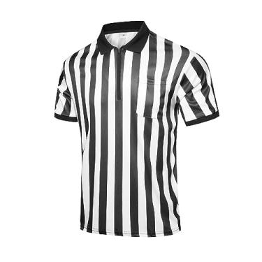 Imagem de redgino Camiseta masculina de árbitro feminina listras pretas e brancas futebol futebol basquete árbitro jersey Halloween.., Zíper, G