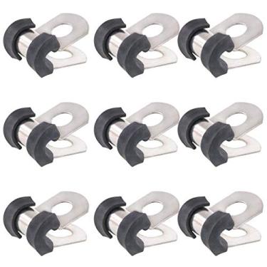 Imagem de Kit de braçadeira de cabo Keadic de 1,9 a 5 cm, de aço inoxidável, de borracha acolchoada, com braçadeiras isoladas de metal, cabo de tubo/conjunto de braçadeiras com caixa de armazenamento durável, 3/16" (4mm)