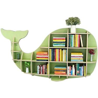 Imagem de Prateleira de parede de baleia criativa Sala de estar Pendurado na parede Decoração Prateleira Divisória de parede do quarto Nórdico Criativo Simples Estante de várias camadas Armário de arm