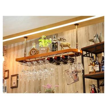 Imagem de Prateleiras de bar suspensas para vinho, montadas na parede com prateleira de vidro de vinho, prateleira de exposição para garrafas de licor, mini bar, armário de bar flutuante, prateleira de uísque