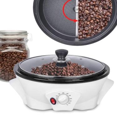 Imagem de Torrador De Café Elétrico Doméstico, Torrador De Café Elétrico De 1200w-Com Tampa E Alças Anti-Escaldantes Em Ambos Os Lados, Para Torrar Café/Feijão/Amendoim/Pipoca/Sementes De Melão Cru, Etc.