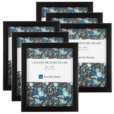 Imagem de Conjunto de molduras para fotos, 20 x 25 cm, pacote de molduras para parede de galeria de fotos com suporte e ganchos para pendurar, conjunto de 6 da Lavish Home (preto)