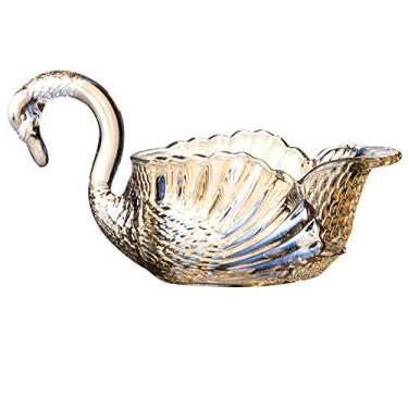 Imagem de Conjunto de cristal tigelas de armazenamento doméstico tigelas de frutas cesta de frutas prato de frutas vidro casa cristal criativo sala de estar ouro* Código do produto: WW-178 (ouro)