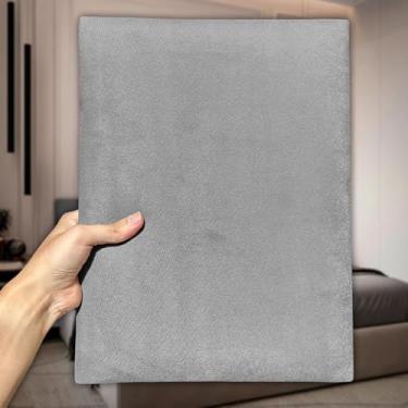 Imagem de Cabeceira Estofada Modular Cama Solteiro Casal Queen King Painel 1 Módulo Adesivo 40X30cm (Cinza)