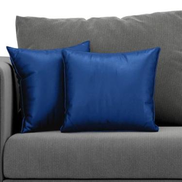 Imagem de Kit com 2 Almofadas Luxuosas Várias Cores 35x35 - ARADECOR, Azul Marin