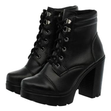 Imagem de Coturno Femininno Plataforma  Ferradura - M.D.S CALÇADOS, Preto, 38