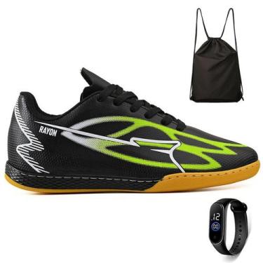 Imagem de Kit Chuteira Futsal Futebol Quadra Salao + Mochila + Relogio Adulto - 