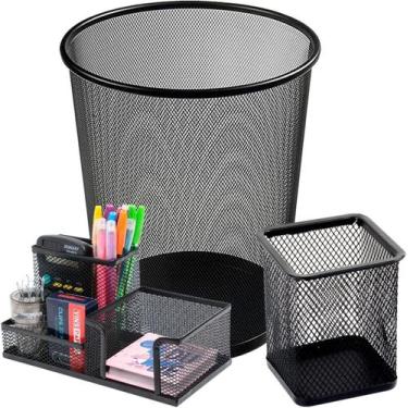 Imagem de Kit Organizador Home Office Lixeira Porta Treco Porta Lápis Gv Office