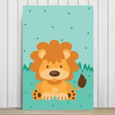 Imagem de Placa Decorativa Infantil Safari Leão MDF 20x30cm - Quartinhos